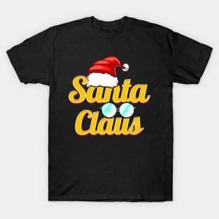 Santa Claus Logo Santas Hat And Glasses Christmas T-Shirt